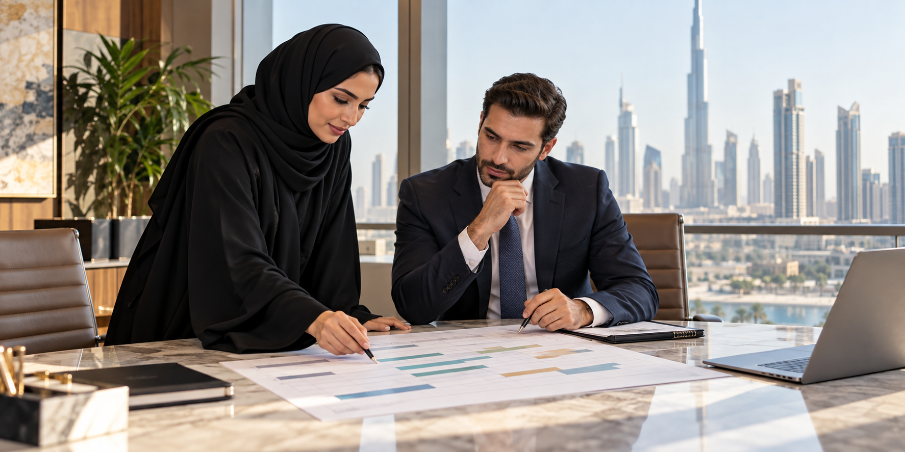 Editorial photograph illustrating In-house PRO or outsourced service: how to decide in the UAE
