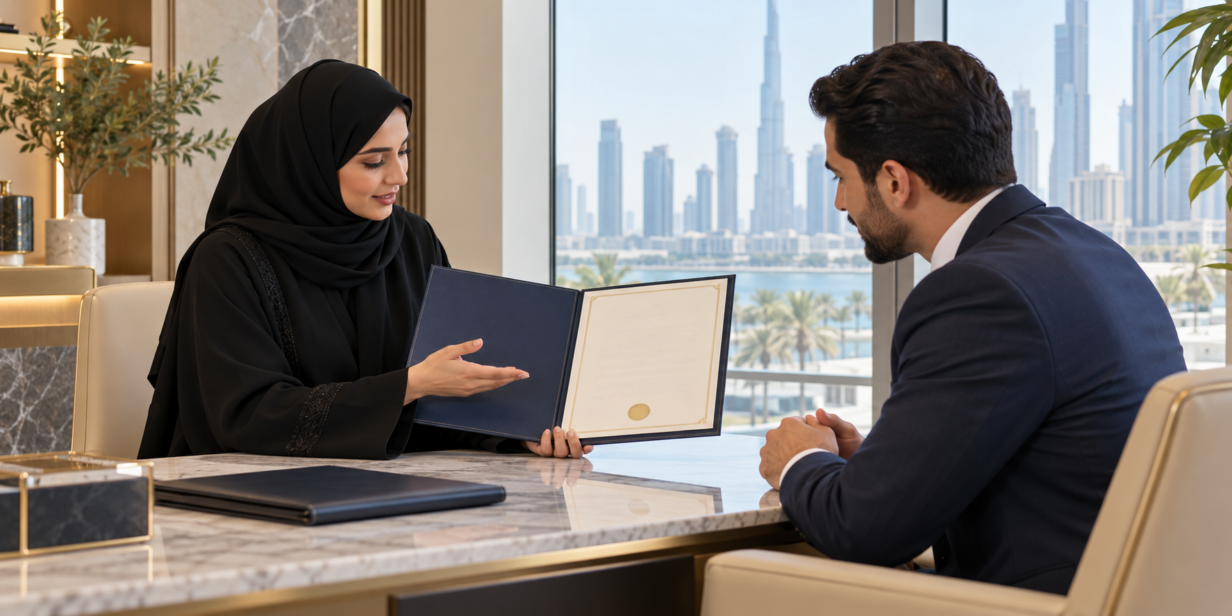 Editorial photograph illustrating Employee visa cancellation: the employer's full checklist in the UAE