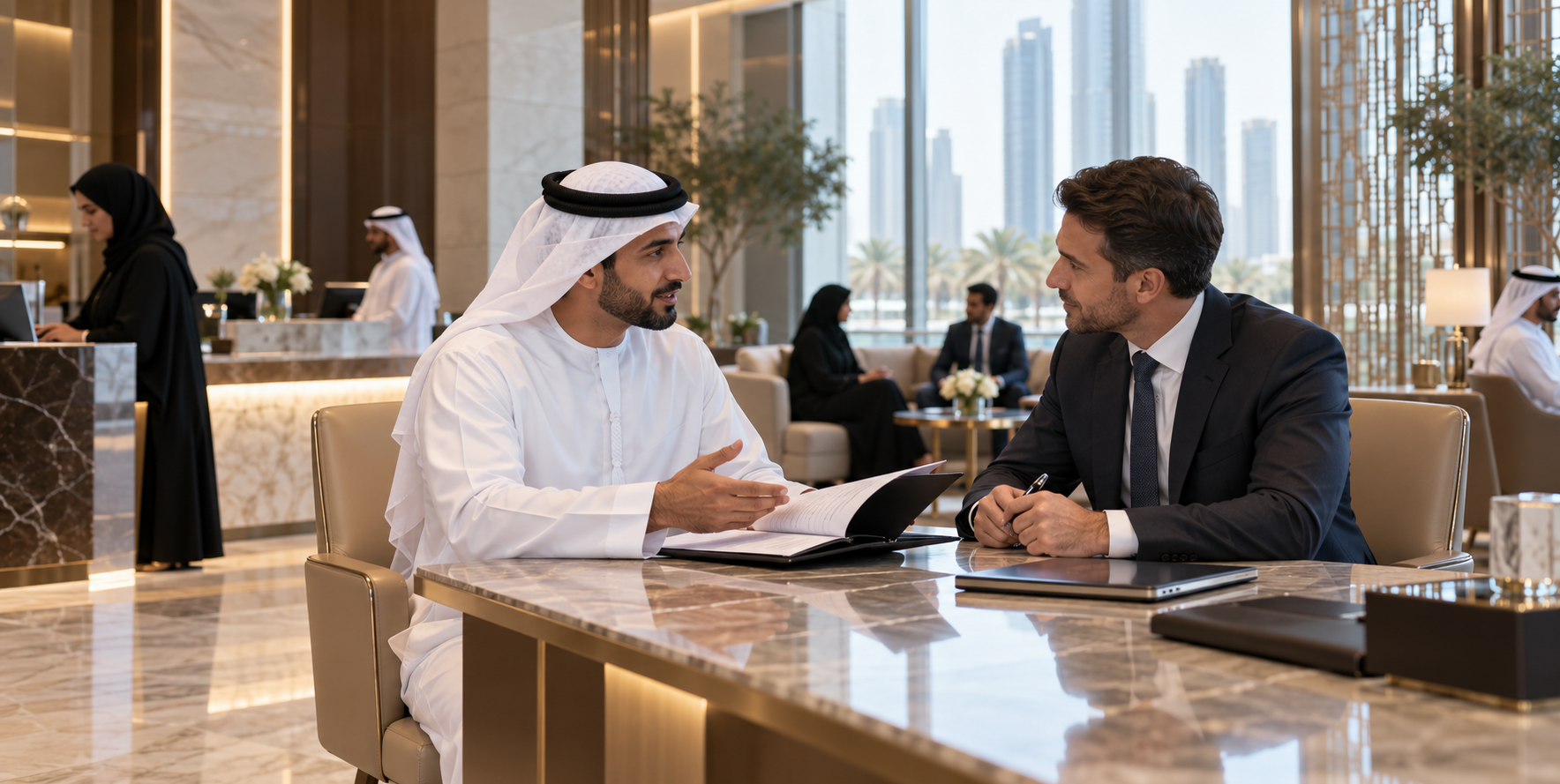 Editorial photograph illustrating What banks assess before opening a company account in the UAE