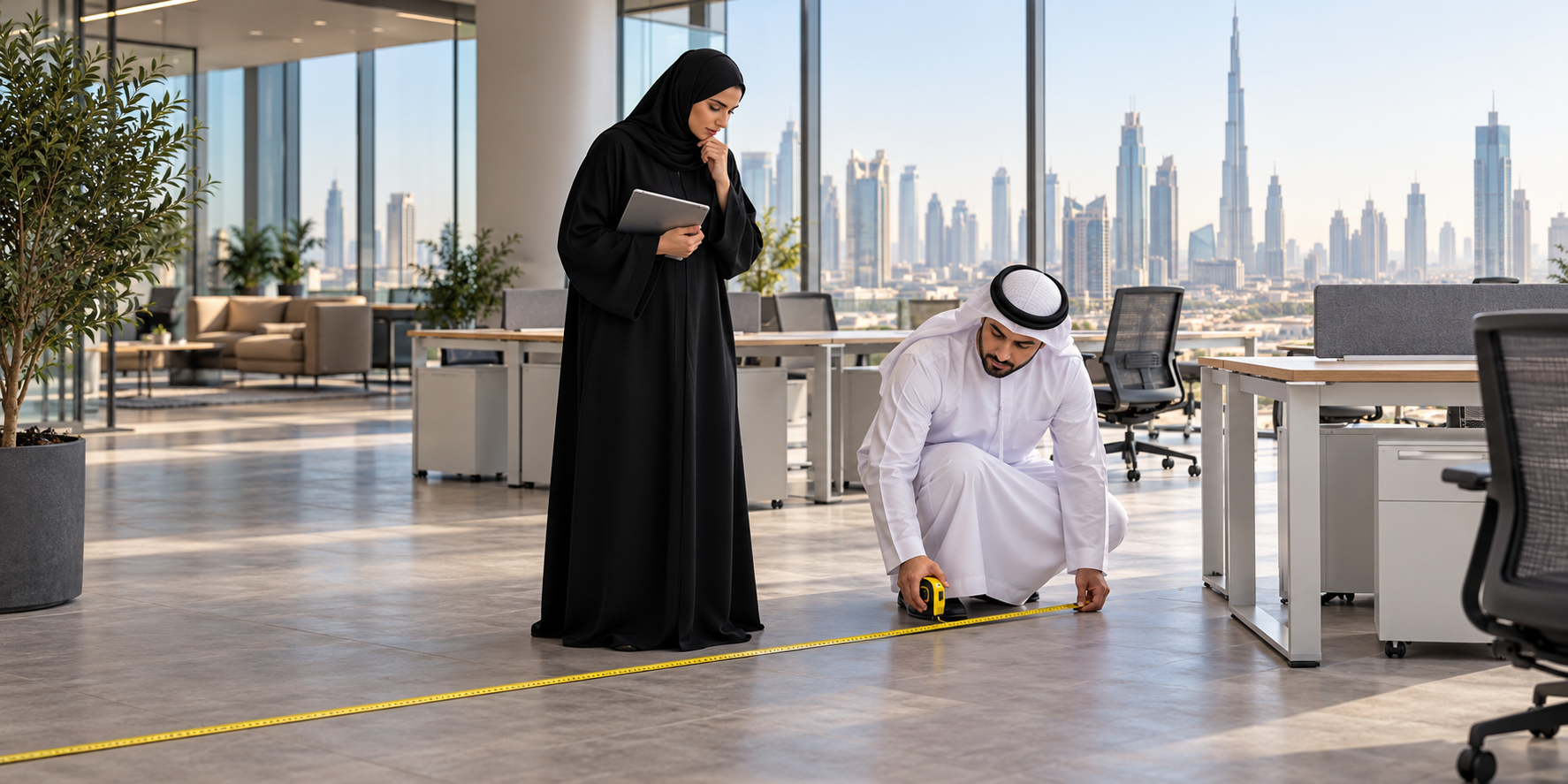 Editorial photograph illustrating Your office size decides how many visas you get in the UAE